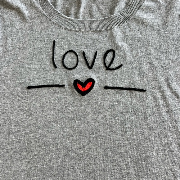 Womens gray embroidered “love” heart sweater by subtle luxury - Picture 1 of 5